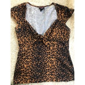 Switchblade Stiletto Leopard Print Pinup Top